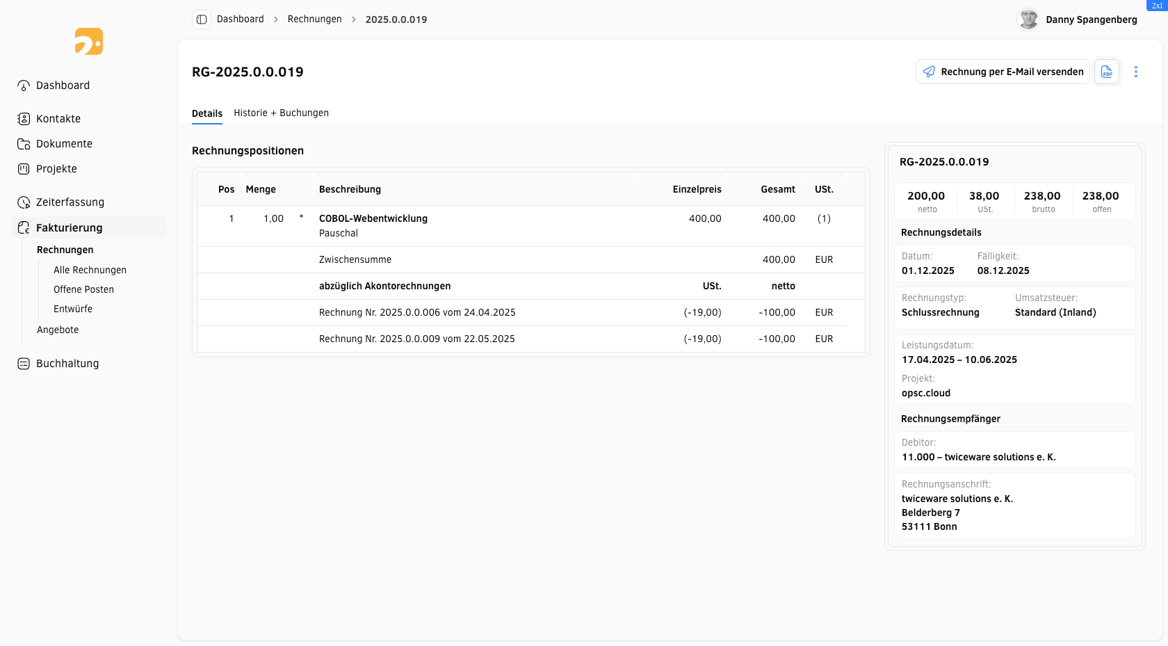 opsc - One Person Show CRM (WIP)