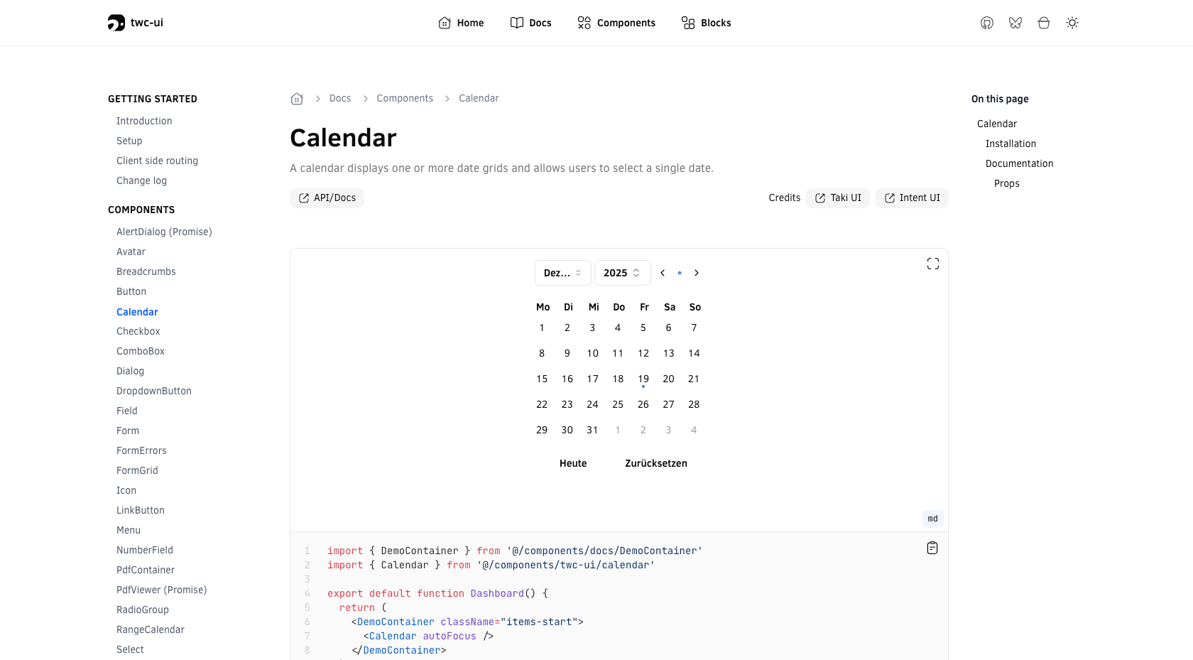twc-ui - UI-Komponentensammlung für React 19 (WIP)